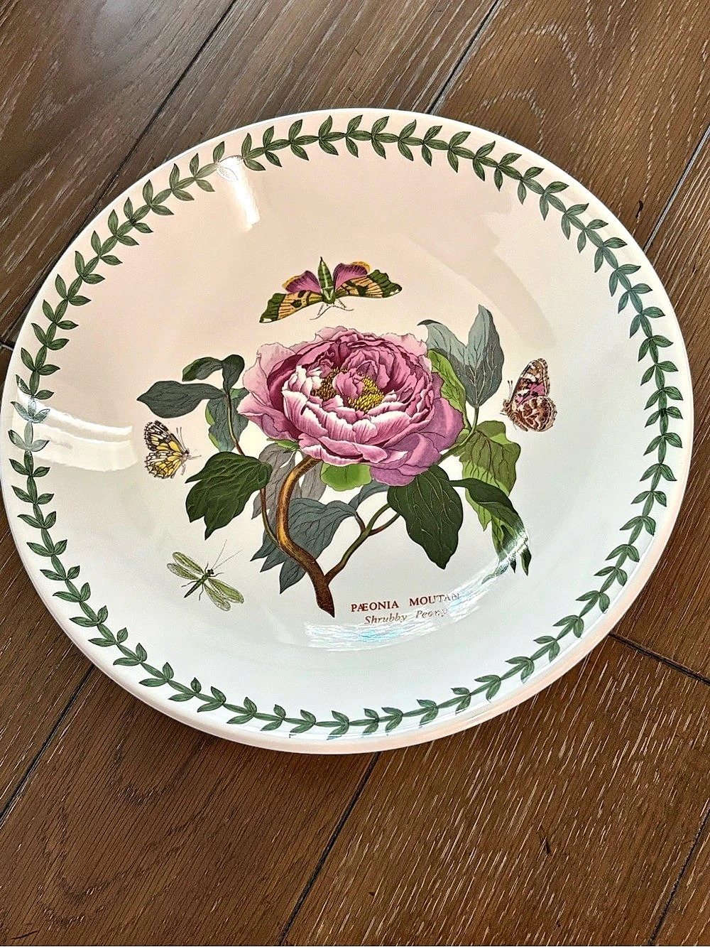 Portmeirion Botanic Garden Peonia Moutan 10.5” Low Pasta Serving Bowl (England)